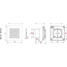 Awenta Wentylator AWENTA Wentylator łazienkowy Awenta WPAB110ZT Pulsar fi100mm 110 m3/h 9W 230V z wyłącznikiem czasowym i zaworem zwrotnym biały