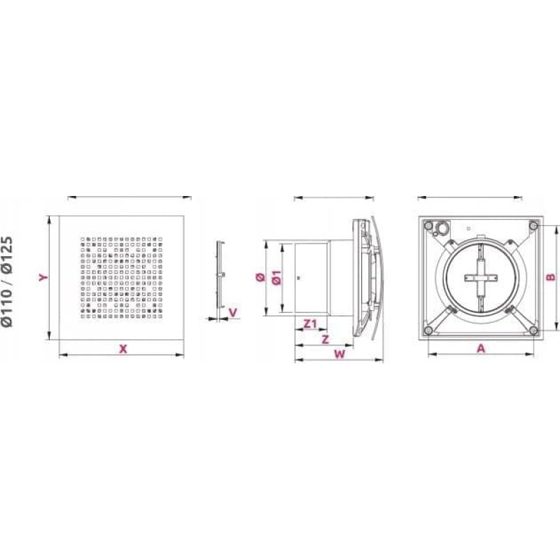 Awenta Wentylator AWENTA Wentylator łazienkowy Awenta WPAB110ZT Pulsar fi100mm 110 m3/h 9W 230V z wyłącznikiem czasowym i zaworem zwrotnym biały