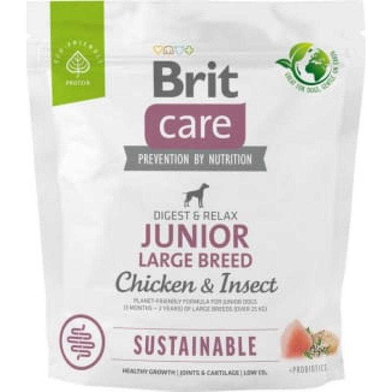 Brit Care Dog Sustainable Junior Large Breed Chicken & Insect - dry dog food - 1 kg