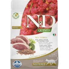 Farmina N&D Quinoa Cat Duck, Broccoli, Asparagus Neutered Adult  - dry cat food - 300 g