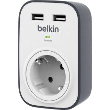 Belkin Listwa zasilająca Belkin przeciwprzepięciowa 1 gniazdo biała (BSV103VF)