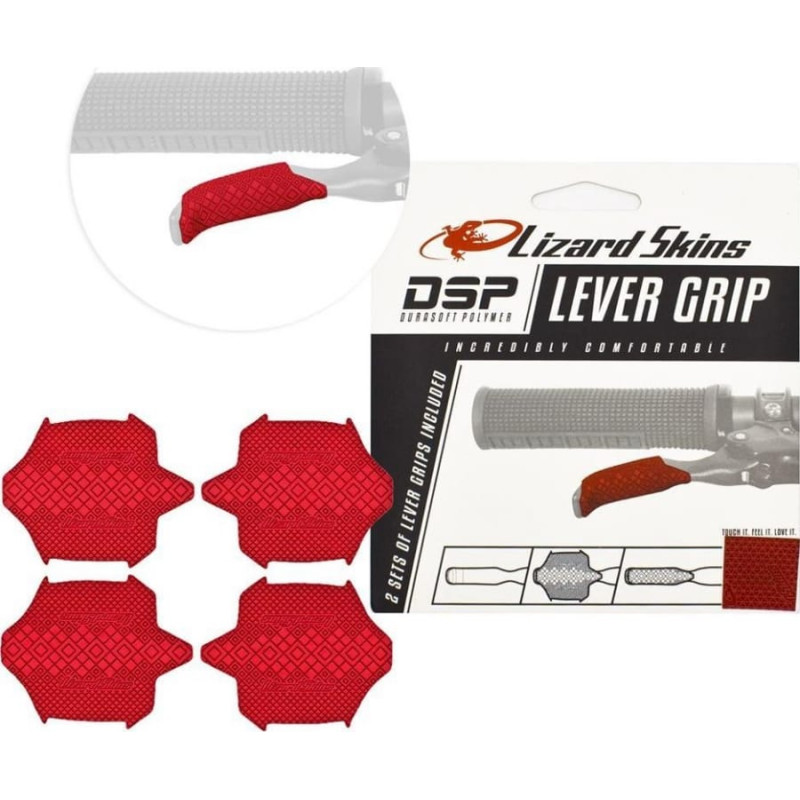 Lizard Skins LIZARDSKINS DSP Lever Grip - Crimson Red 0.5 mm (2 zestawy po 2 szt.) (NEW 2023)