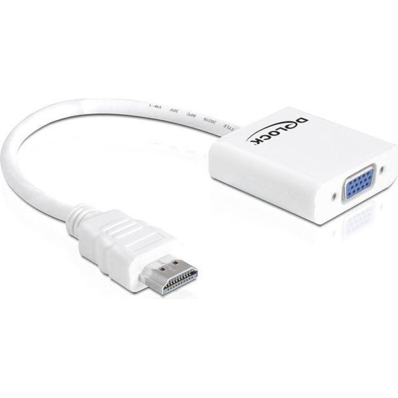 Delock Adapter AV Delock HDMI - D-Sub (VGA) biały (65346)