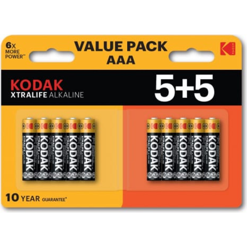 Kodak XTRALIFE Alkaline AAA Battery 10 (5+5 pack)