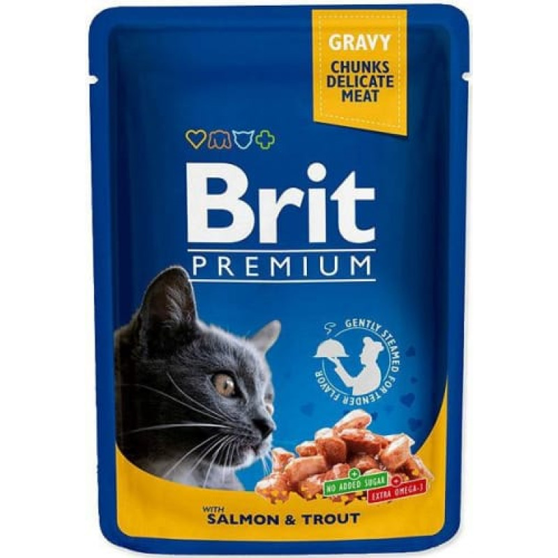 Brit Premium Cat Salmon&Trout  - wet cat food - 100g