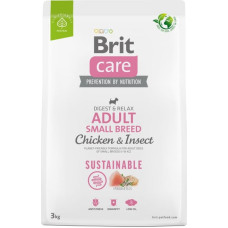 Brit Care Dog Sustainable Adult Small Breed Chicken & Insect  - dry dog food - 3 kg