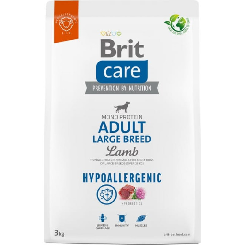 Brit Care Hypoallergenic Adult Large Breed Lamb - dry dog food - 3 kg