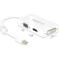 Delock Adapter AV Delock DisplayPort Mini - HDMI - D-Sub (VGA) - DVI biały (62630)