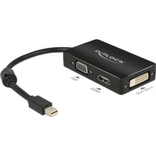 Delock Adapter AV Delock DisplayPort Mini - HDMI - D-Sub (VGA) - DVI-D czarny (62631)