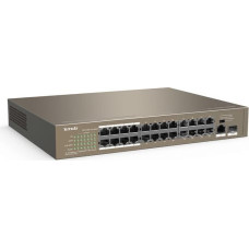 Tenda TEF1126P-24-250W network switch Unmanaged Fast Ethernet (10/100) Power over Ethernet (PoE) Grey