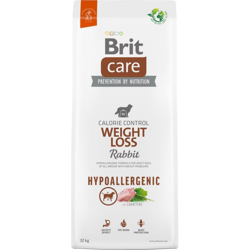 Brit Care Hypoallergenic Adult Weight Loss Rabbit - dry dog food - 12 kg