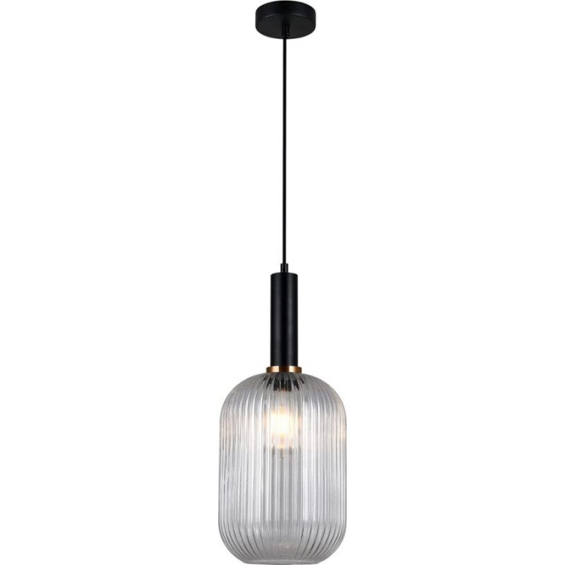 Italux Lampa wisząca Italux Antiola nowoczesna czarny  (PND-5588-1L-BK+CL)