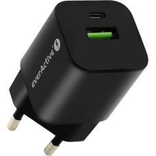 Everactive GaN SC-390QB wall charger with USB QC3.0 socket and USB-C PD PPS 30W