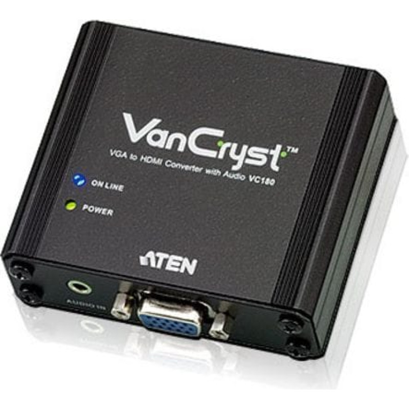 Aten Adapter AV Aten HDMI - D-Sub (VGA) + Jack 3.5mm czarny (VC180-AT-G)