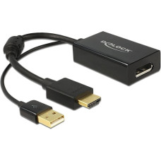 Delock Adapter AV Delock HDMI - DisplayPort + USB-A czarny (62667)