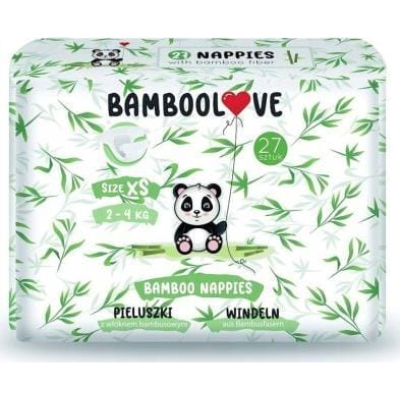 Bamboolove Pieluszki z włóknem bambusowym XS, 2-4 kg, 27 szt.