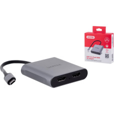 Unitek ADAPTER USB-C, 2x HDMI, 4K@60HZ, MST, V1404B