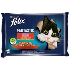 Purina Nestle Felix Fantastic country flavors meat with vegetables - chicken with tomatoes, beef with carrots - 340g (4x 85 g)