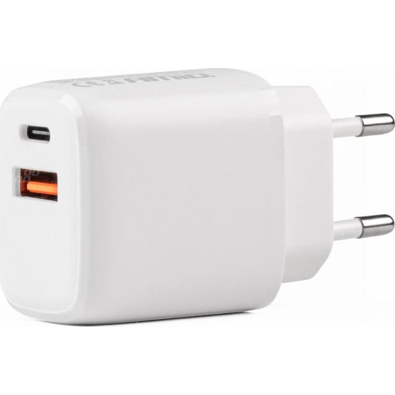 Amio Ładowarka AMiO Ładowarka sieciowa pro-09 usb+usb-c 20w quick charge 230v