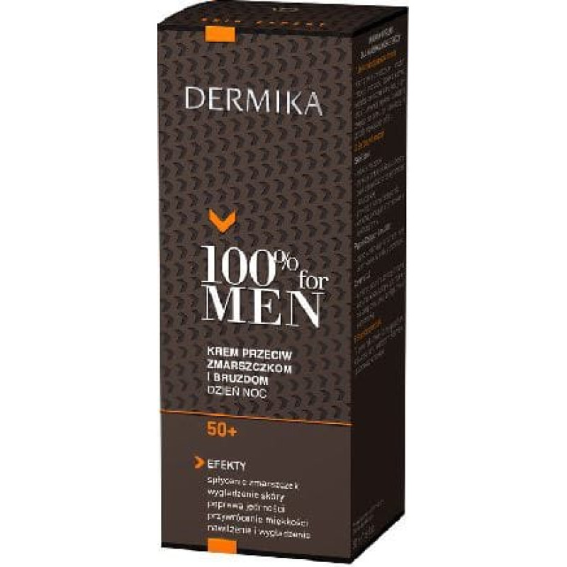 Dermika 100% for Men Krem 50+ przeciw zmarszczkom i bruzdom na dzień i noc 50ml