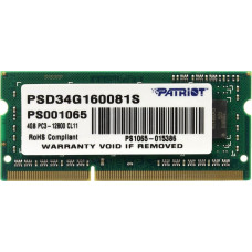 Patriot Pamięć do laptopa Patriot Signature, SODIMM, DDR3, 4 GB, 1600 MHz, CL11 (PSD34G160081S)