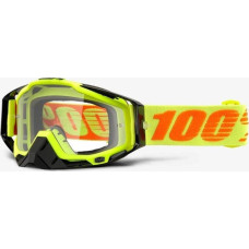 100 Bon 100% Gogle 100% RACECRAFT ATTACK YELLOW (Szyba Przezroczysta Anti-Fog + 10 Zrywek) (NEW)