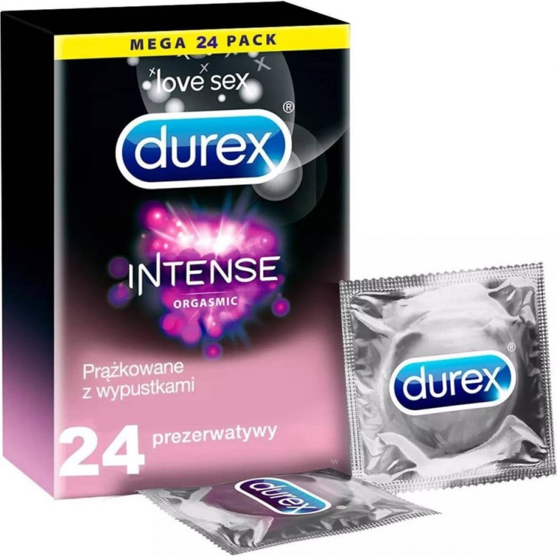 Durex Prezerwatywy Intense 24 szt z wypustkami prążkami