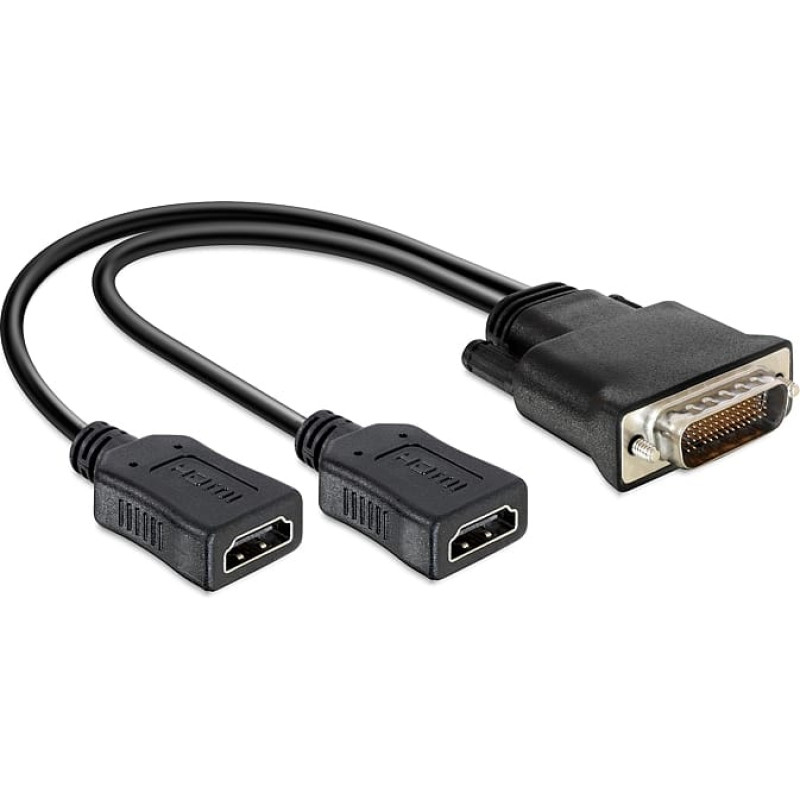 Delock Kabel Delock DMS-59 - HDMI x2 0.2m czarny (65280)