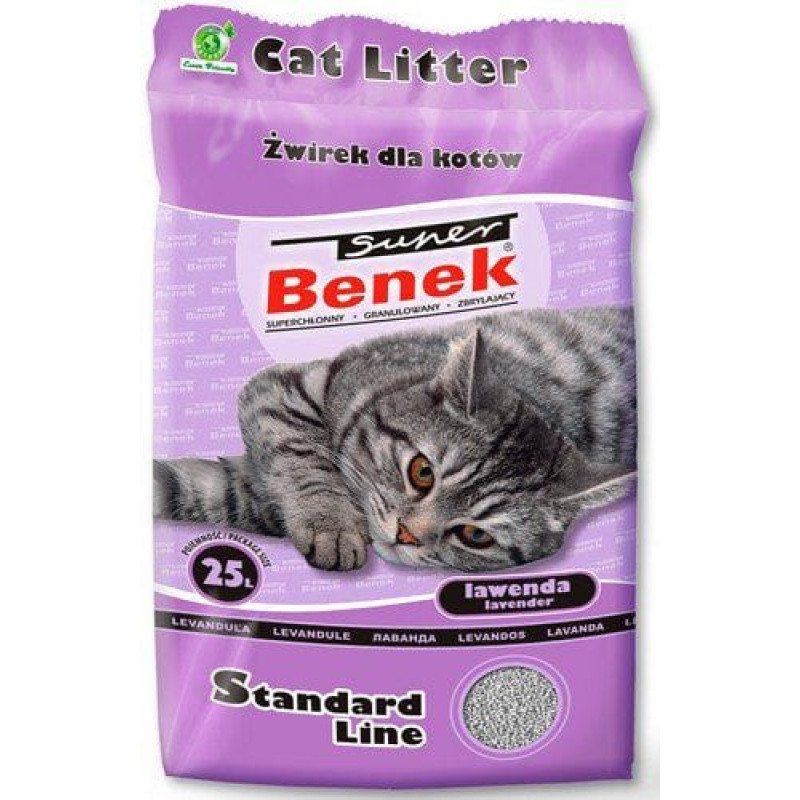 Super Benek Żwirek dla kota Super Benek Standard Lawenda 25 l