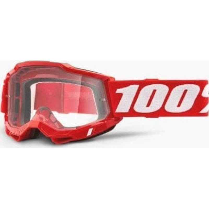 100 Bon 100% Gogle 100% ACCURI 2 RED (Szyba Przezroczysta Anti-Fog, LT 88%-92%) (NEW)