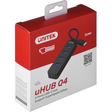 Unitek HUB USB-C 4XUSB-A 3.1, ACTIVE, 10 W, H1117B