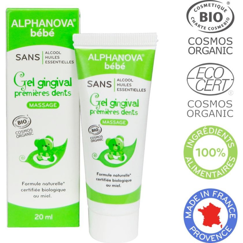 Alphanova Bebe Żel organiczny łagodzący ząbkowanie 20ml