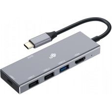 TB Stacja/replikator TB Adapter HUB USB C 7w1 - HDMI, USBx3, PD, SD/TF