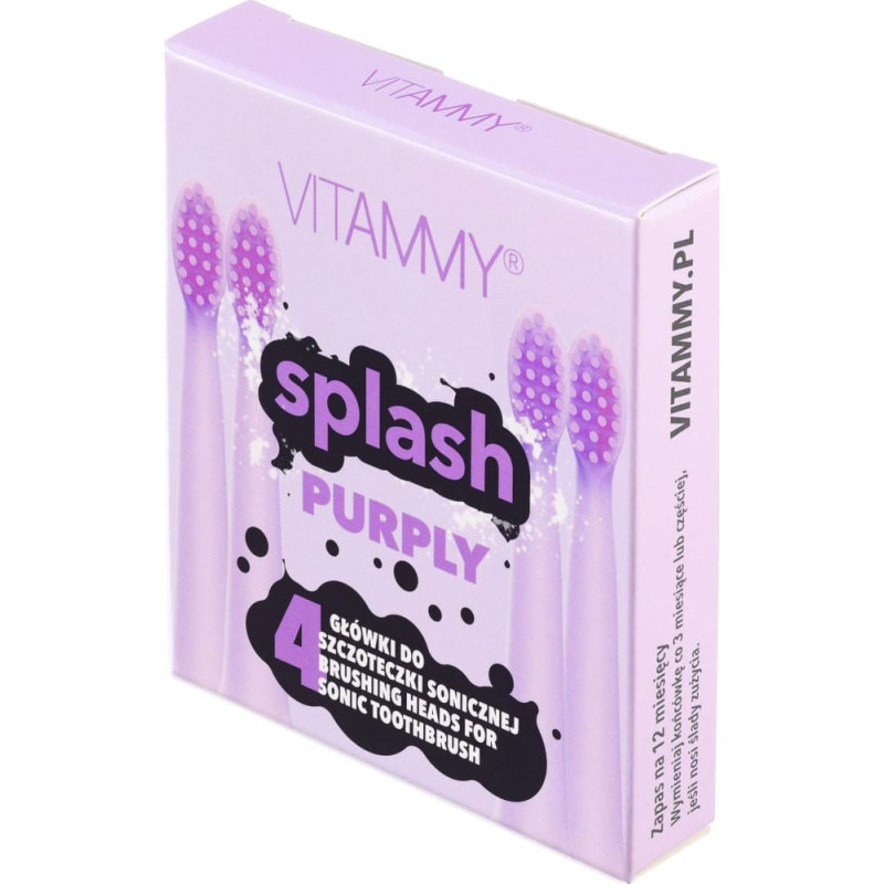 Vitammy Końcówka Vitammy do szczoteczki sonicznej Splash Purply 4szt.