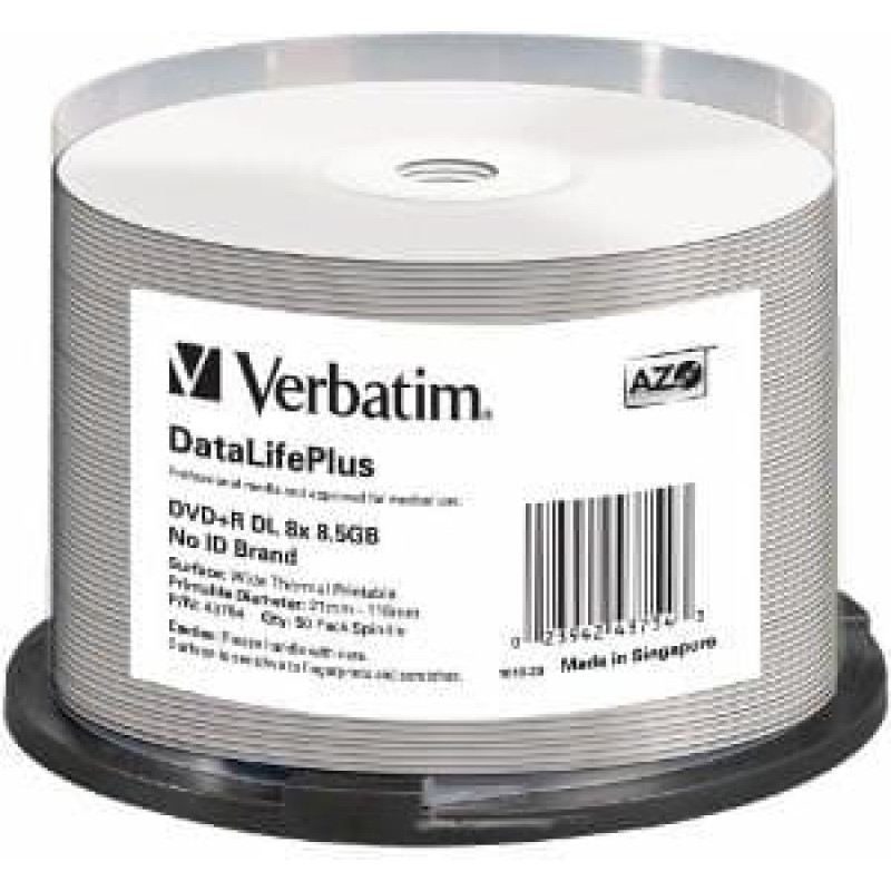 Verbatim DVD+R 8.5 GB 8x 50 sztuk (43754)