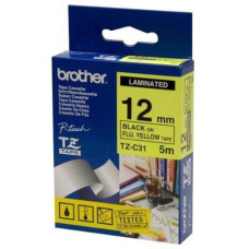 Brother Schriftband TZe-C31 (gelb, 12 mm, schwarz auf gelb)