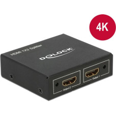 Delock Splitter HDMI Buchse > 2x HDMI Buchse 4K, HDMI Splitter (schwarz)