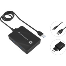 Conceptronic HUB USB Conceptronic CONCEPTRONIC USB-Hub 4-Port 3.0  ->4x3.0       m.Netzteil sw