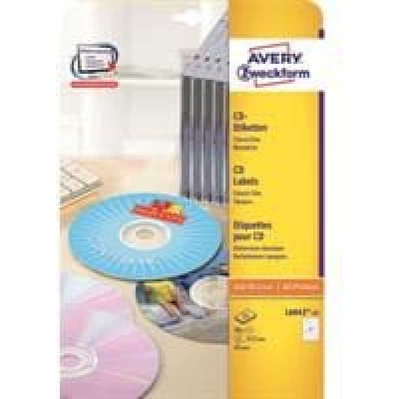 Avery Zweckform Etykiety na Płyty CD/DVD, 25 sztuk