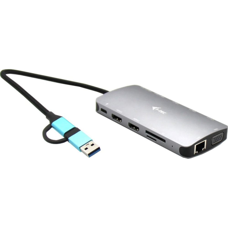 I-Tec Stacja/replikator I-TEC Stacja dokująca USB 3.0/USB-C/Thunderbolt 3x Display Metal Nano Dock LAN +Power Delivery 100W