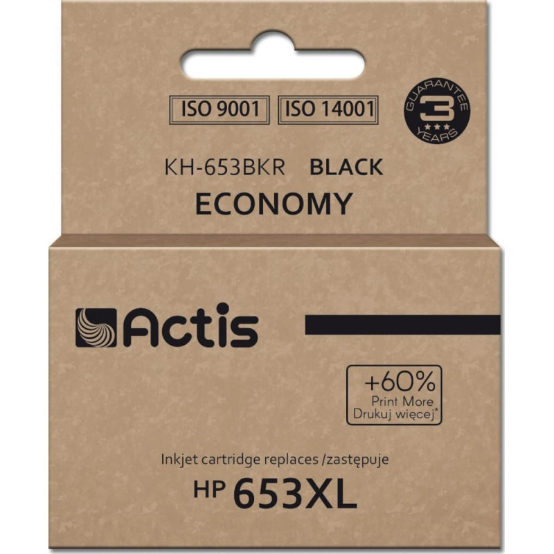 Actis KH-653BKR Ink for HP printer, replacement HP 653XL 3YM75AE; Premium; 20ml; 575 pages; black