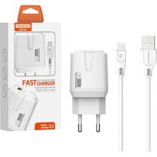 Somostel MAIN CHARGER 3A + CABLE IPHONE WHITE 18W SOMOSTEL 3000mAh USB SMS-Q02 FAST CHARGING