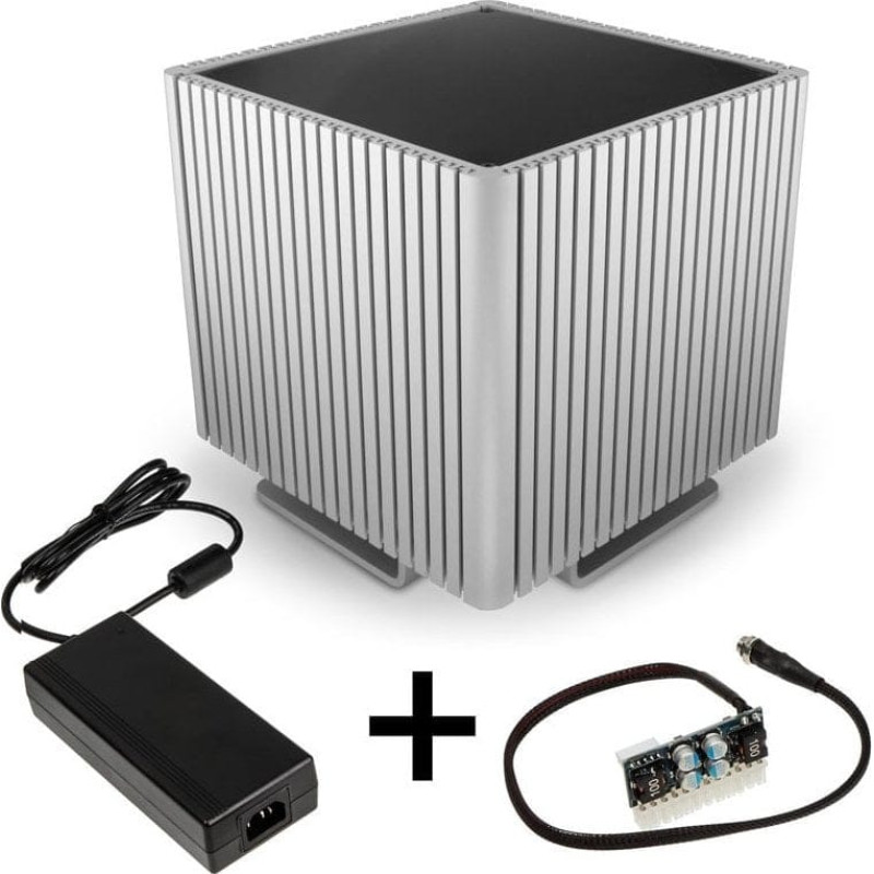 Streacom Obudowa Streacom Streacom DB4 Fanless Cube-Gehäuse + Nano 120 Watt Netzteil - silber