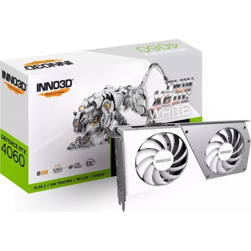 Inno3D Karta graficzna Inno3D INNO3D GeForce RTX 4060 Twin X2 OC White 8GB GDDR6 128-bit HDMI 3x DP