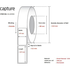 Capture Label 87x127, Core 40,