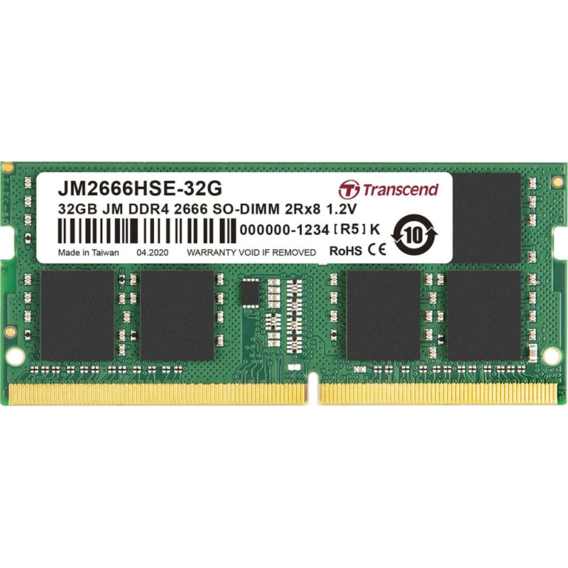 Transcend Pamięć do laptopa Transcend JetRam, SODIMM, DDR4, 32 GB, 2866 MHz, CL19 (JM2666HSE-32G)