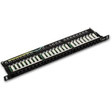 Alantec Patch panel UTP kat.5e, Optimum 0.5U - 24 porty LSA z półką, czarny (PK032)