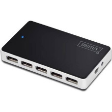 Digitus 10-Port USB 2.0 Hub (schwarz/silber, aktiv)