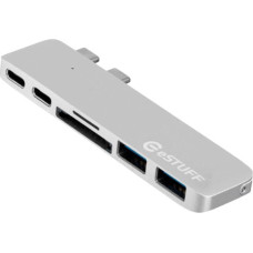 Estuff HUB USB eStuff 1x SD 1x microSD 2x USB-C  + 2x USB-A  (ES84122-SILVER)