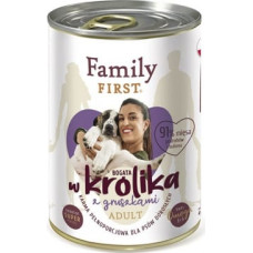 Family First Adult Rabbit with pear - Wet dog food - 400 g